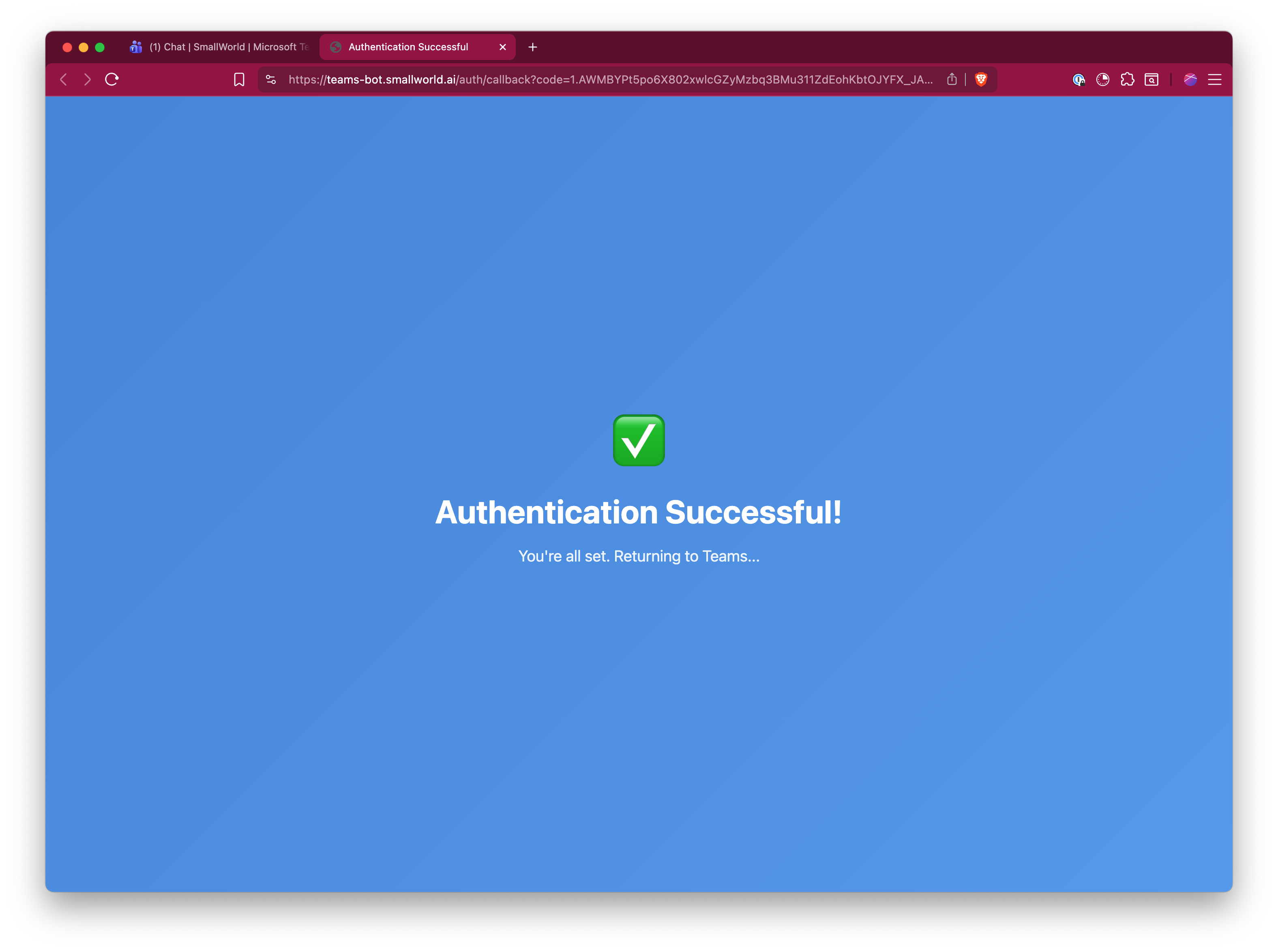 Authentication successful