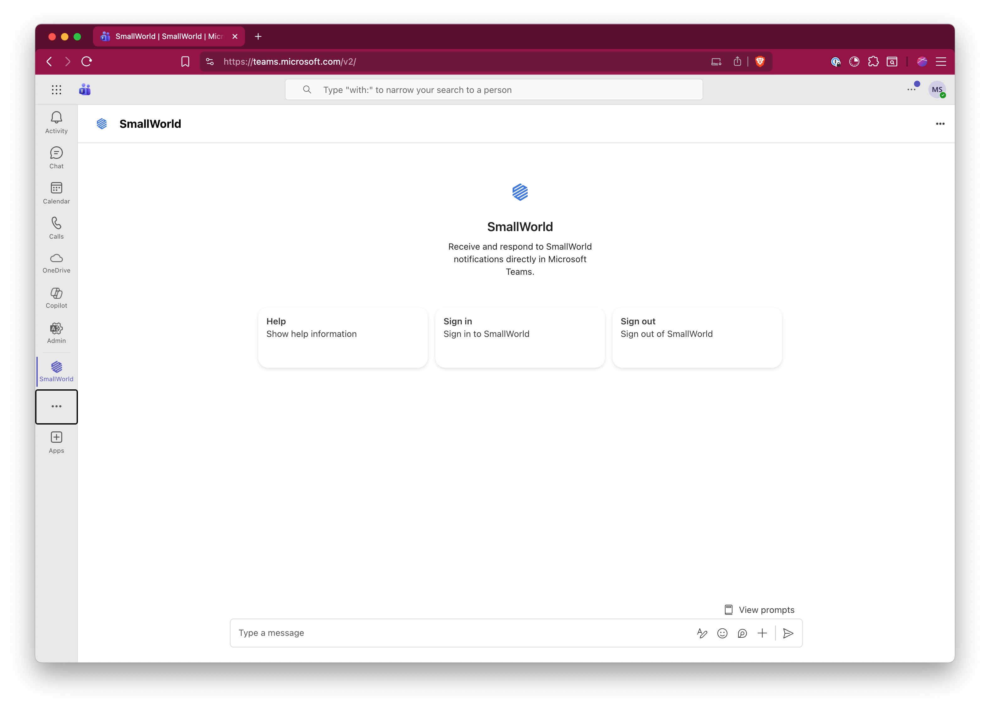 Open the SmallWorld app